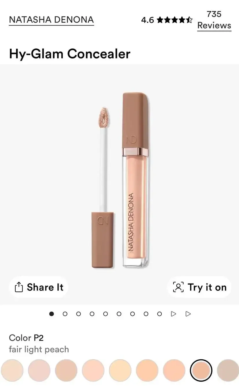 Natasha Denona Hy-Glam Brightening & Hydrating Serum Concealer in Shade P2
